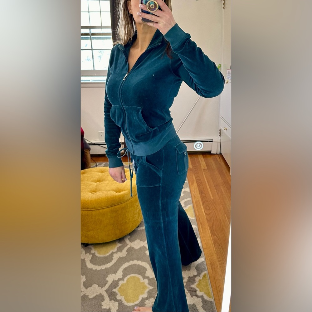 Y2k Juicy Couture velour teal matching tracksuit